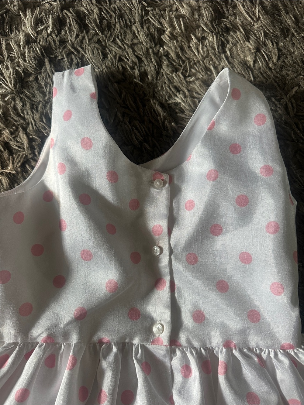 Gymboree White Dress with Pink Polka Dot Bodice and Multicolor Floral Skirt - Picture 3 of 5
